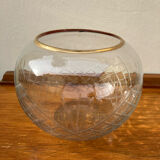 Chiseled glass ball vase