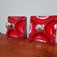 Pair of Space Age wall sconces in red ceramic, 1970.