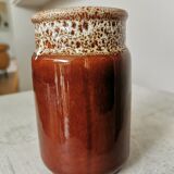 Vintage KIL Yugoslavia Ceramic Vase: Speckled Brown Glaze, 1970s Rustic Pot