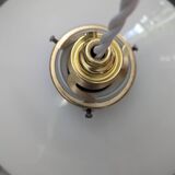 Old Art Deco portable pendant lamp with smooth opaline lampshade, diameter TBE 25.5 cm
