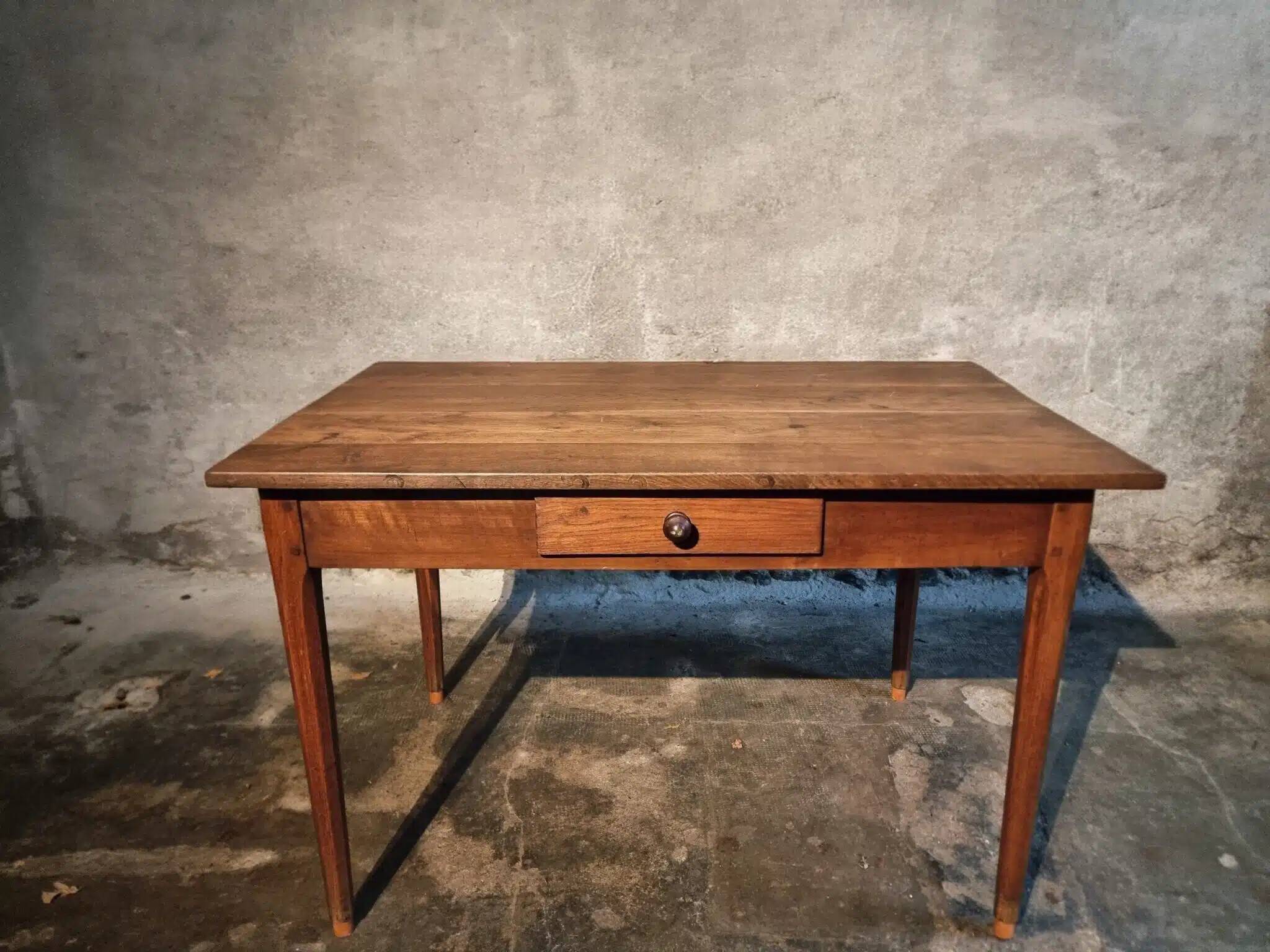 Antique French oak table, 19th century.