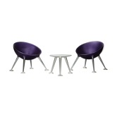 Pair of armchairs and pedestal table 1970