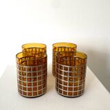 Set of 4 vintage smoked glasses