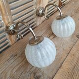 Antique Clichy glass wall lights