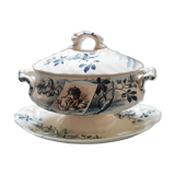 Earthenware saucer with its lid