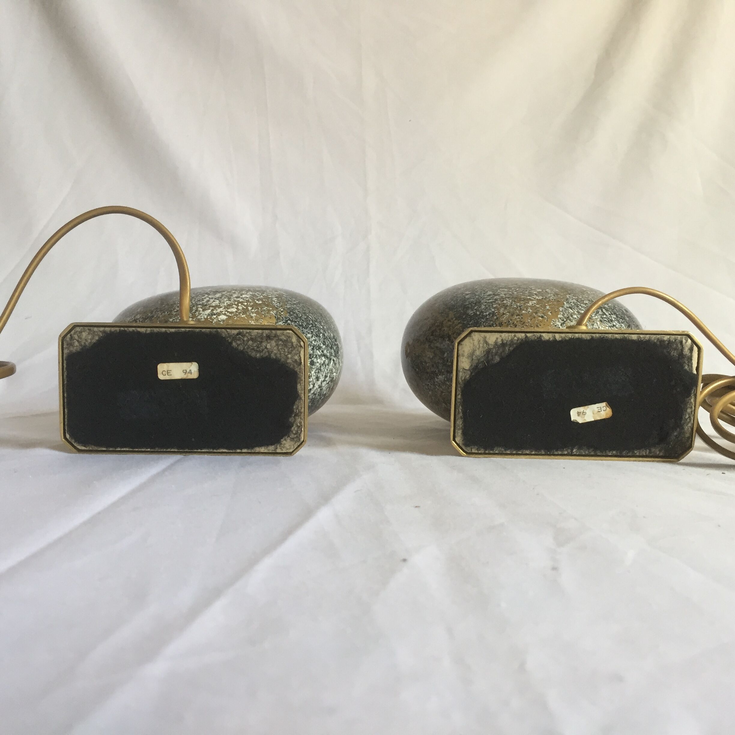 Pair of French 70s lamps Philippe Barbier style