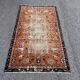 Orange and Blue Handmade Oushak Rug with Flowers