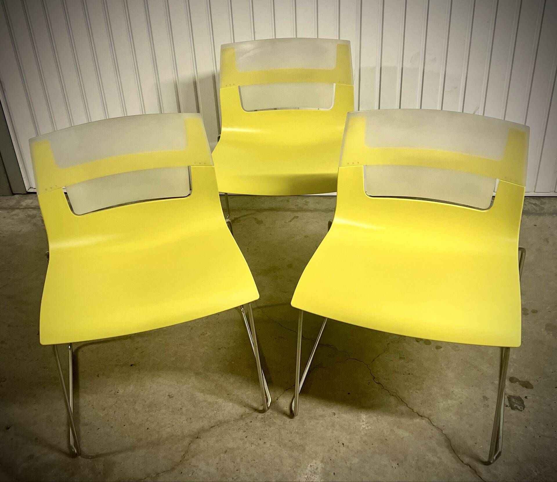 Chaises design jaune et chrome Chaise - Otto B&B Italia– vintage / déc