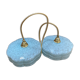 Pair of blue Clichy glass hanging lamps