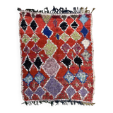 Colorful Boucherouite Berber rug - 140 x 167 cm