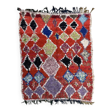 Tapis Berbère Boucherouite coloré - 140 x 167 cm