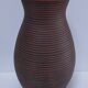two-tone striped clay vase from the 1960s, signed