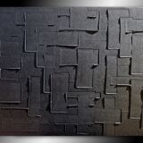 Black minimalist monochrome abstract painting