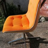 Set of 4 vintage Steelcase Strafor office chairs by Randall Buck.