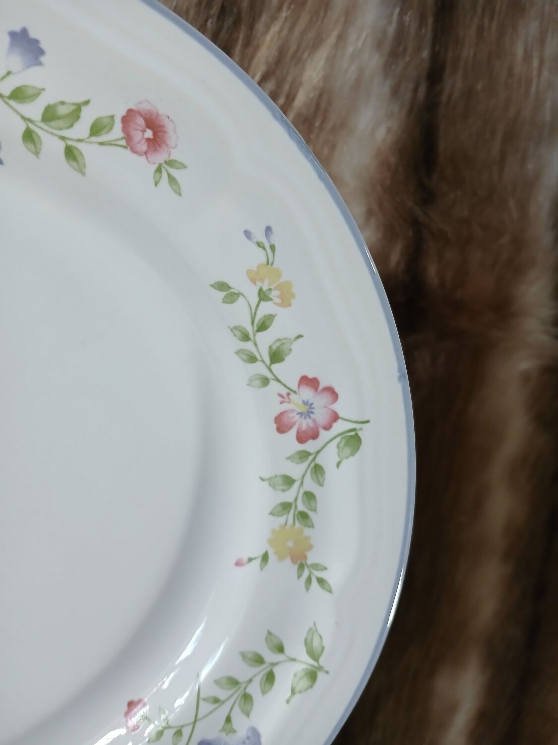 6 antique dessert plates "English Garden"