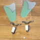 Pair of modernist sconces in screen-printed glass