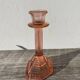 Bougeoir Rosaline verre rose art déco