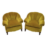 Pair of Mid-Century Modern Italian Velvet Armchairs, 1950s