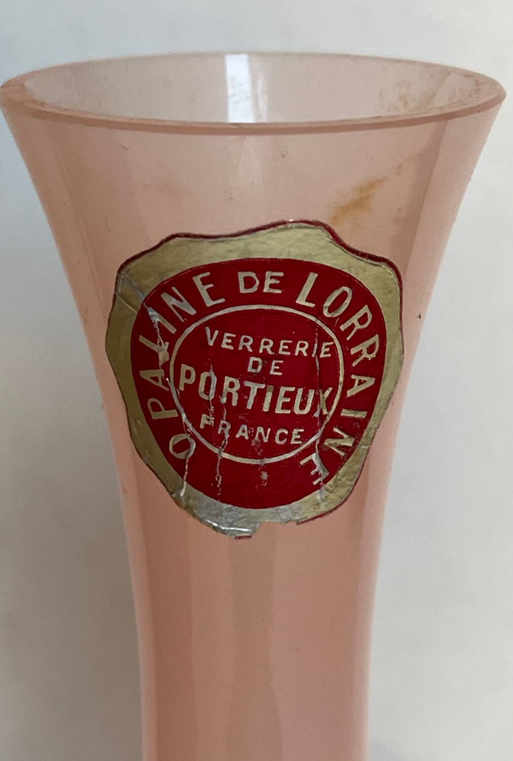 Pink opaline single-flower vase