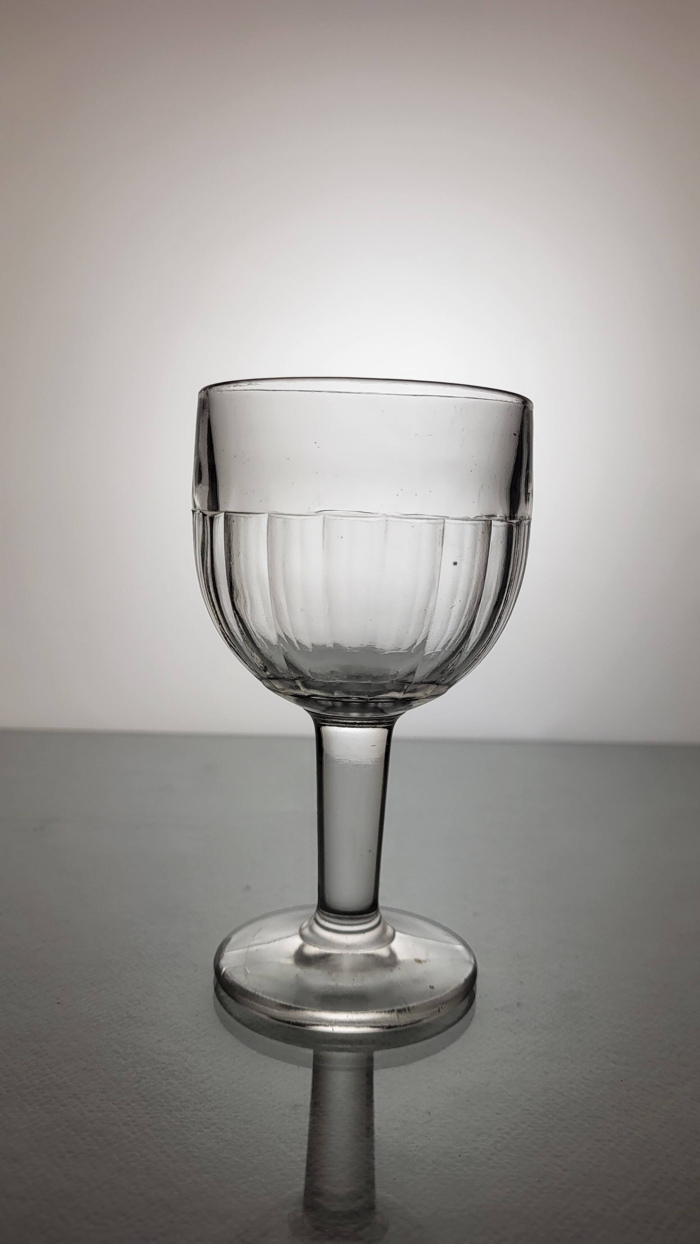 6 molded glass wine glasses