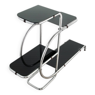 Flower stand – Thonet Emilie Guyot étagère, 1930s, chrome and glass