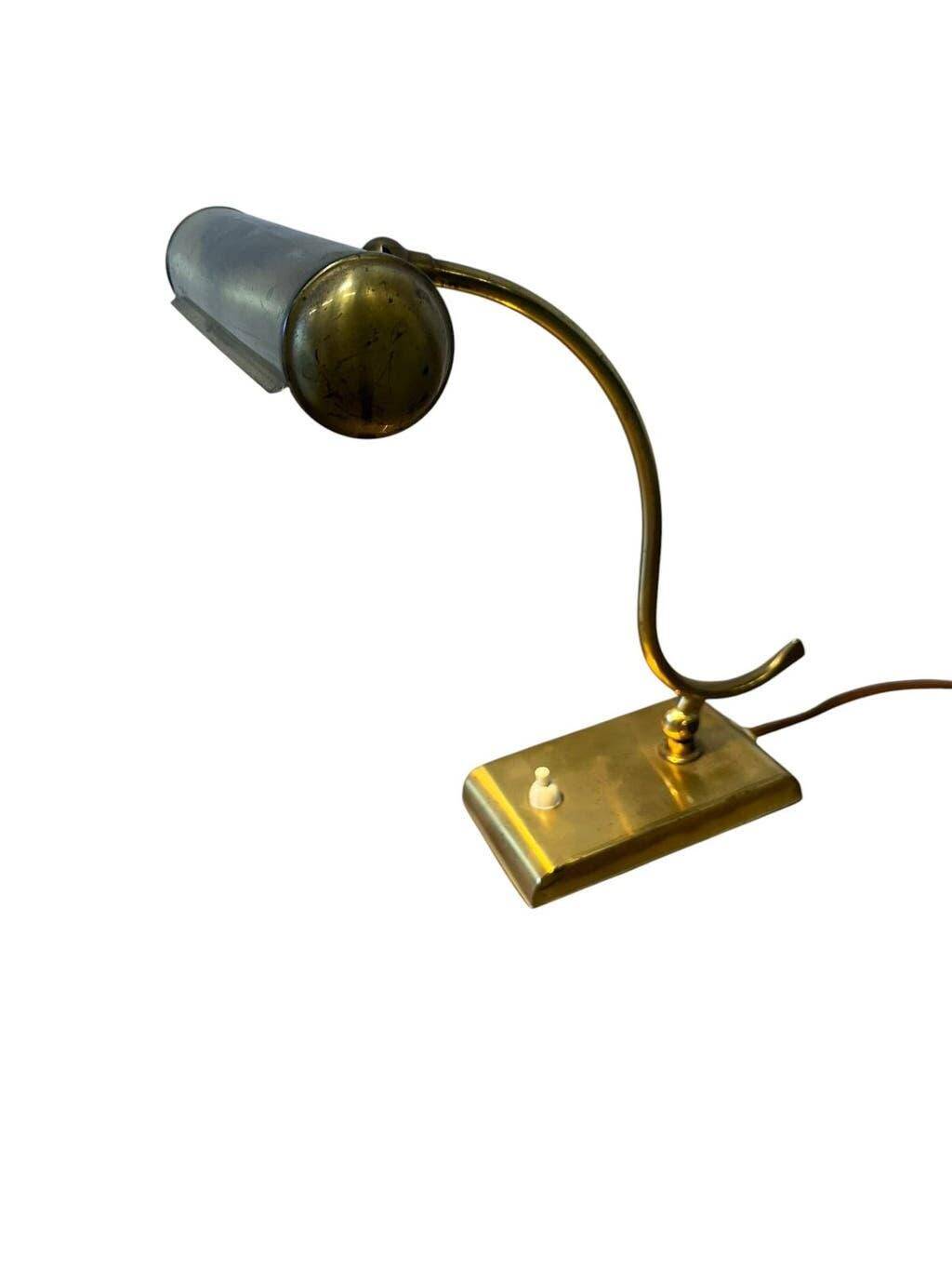 Vintage desk lamp in gilded brass / desk lamp / banker’s lamp