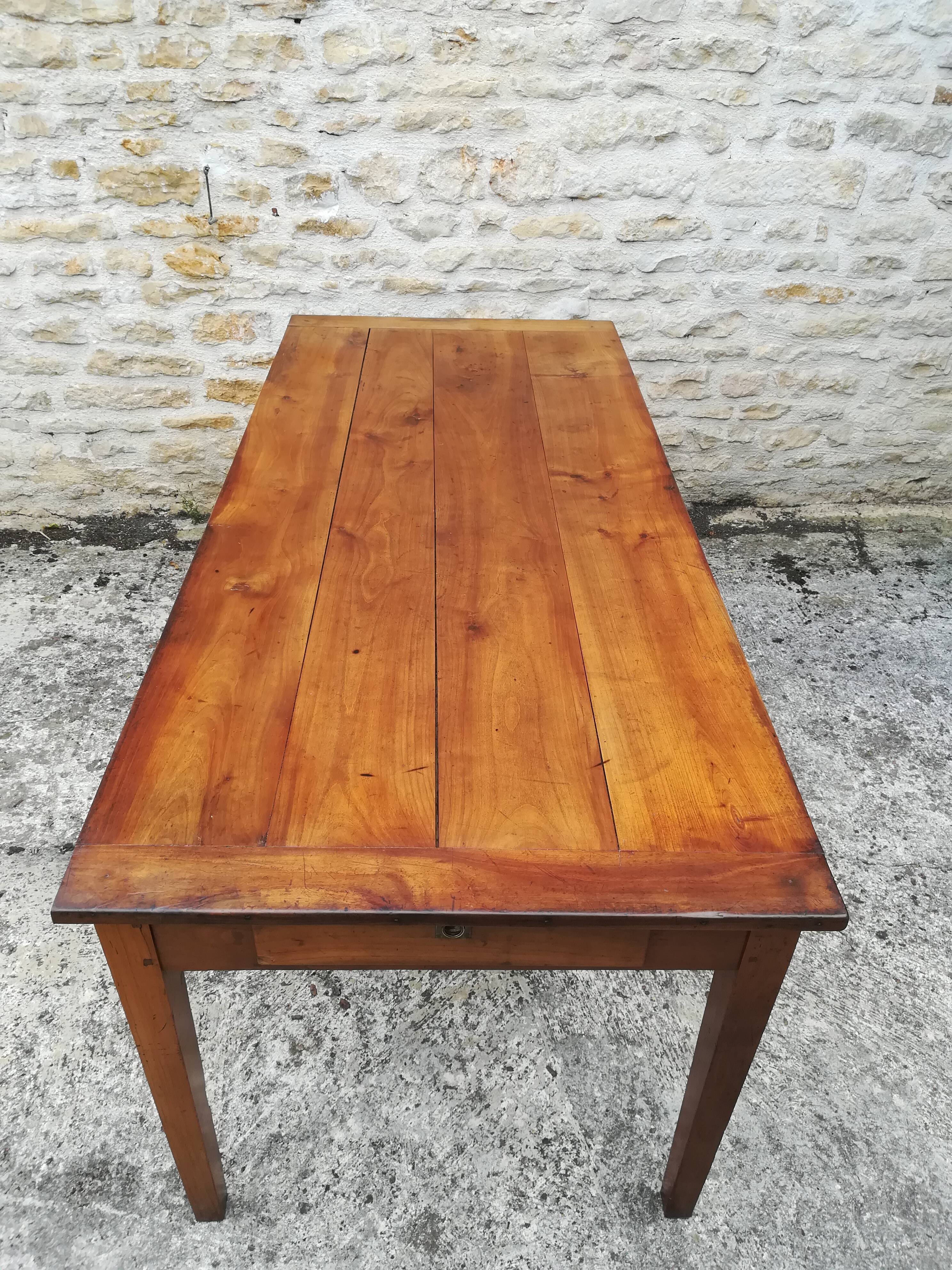 Farm table in solid cherry tree