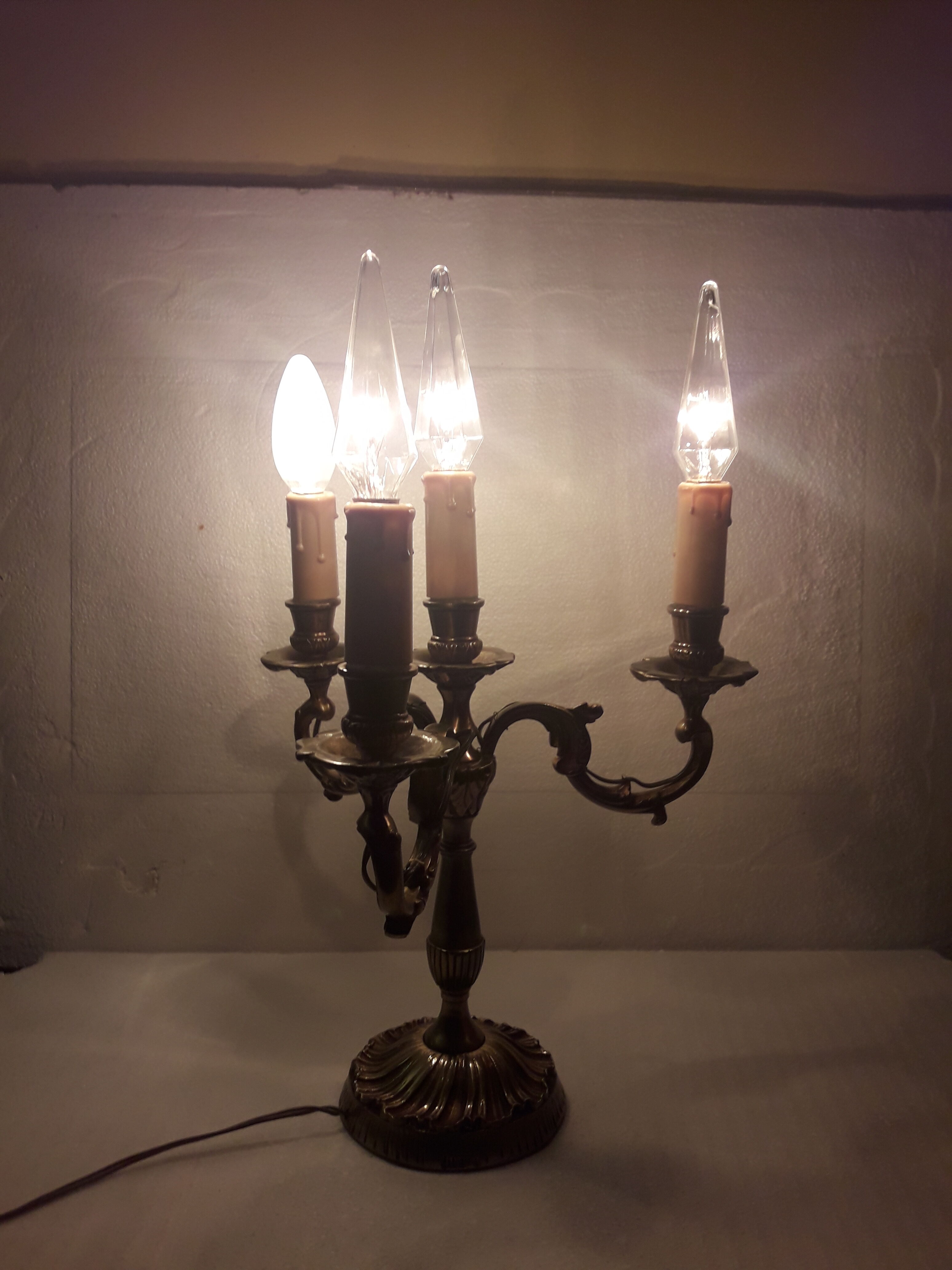 Bronze candlestick lamp 4 lights