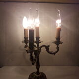 Lampe chandelier en bronze  4 feux