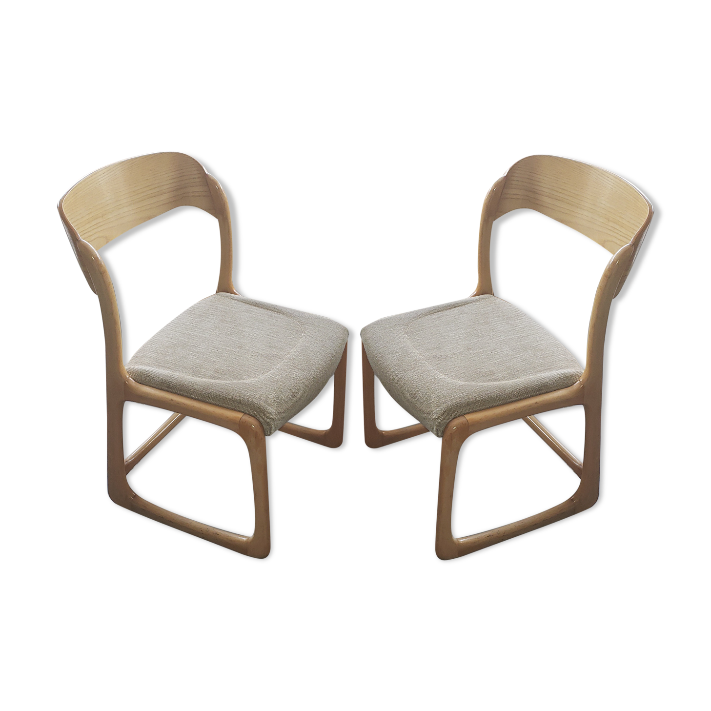 Lot de chaises traineau baumann ensemble de 4