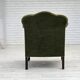 Fauteuil danois des années 1950, velours vert, pieds en frêne.