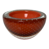 Empty ashtray glass pocket bubble controlled Princ Art Glass