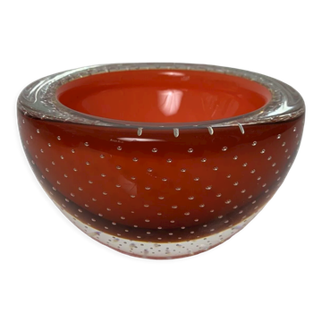 Cendrier vide poche en verre bulle controlé Princ Art Glass