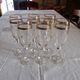 Set of 6 flutes with champagne crystal baccarat filet gold hand engraving