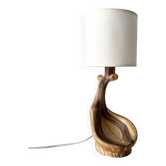 Vallauris lamp by Grandjean Jourdan 1950, vintage faux bois ceramic