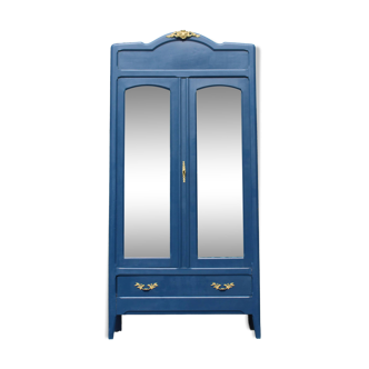 Armoire ancienne style Louis XV modernisé – Rénovation bleu roi & dorures
