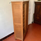Double sliding curtain filing cabinet