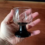 10 14cl glasses on black stems, Luminarc France, Milord 5 model