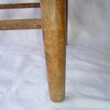 Wooden stool, mulched seat