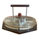 Serviteur Plateau Service Bois & Chrome + Bols Verre Moulé Cuisine Vin