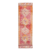 Tapis de couloir turc rouge et orange, 90 x 295 cm
