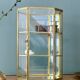 Vitrine vintage en verre et laiton