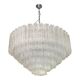 Lustre contemporain en verre de murano transparent « tronchi » dans le style venini