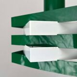 Modern metal lamella pendant lamp from the mid-century in the style of J. J. M. Hoogervorst for Anvia, 1960s.