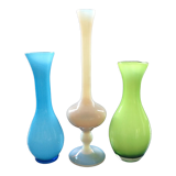 Trio of opaline vases