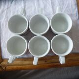 6 advertising coffee cups 70s Jacques Vabre