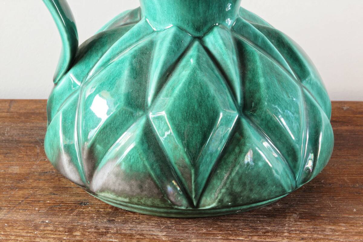 Art Deco ceramic pitcher, signed Alexandre, Belgium.