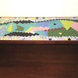 Mid century ceramic tiled patchwork long and low coffee table, 1960s