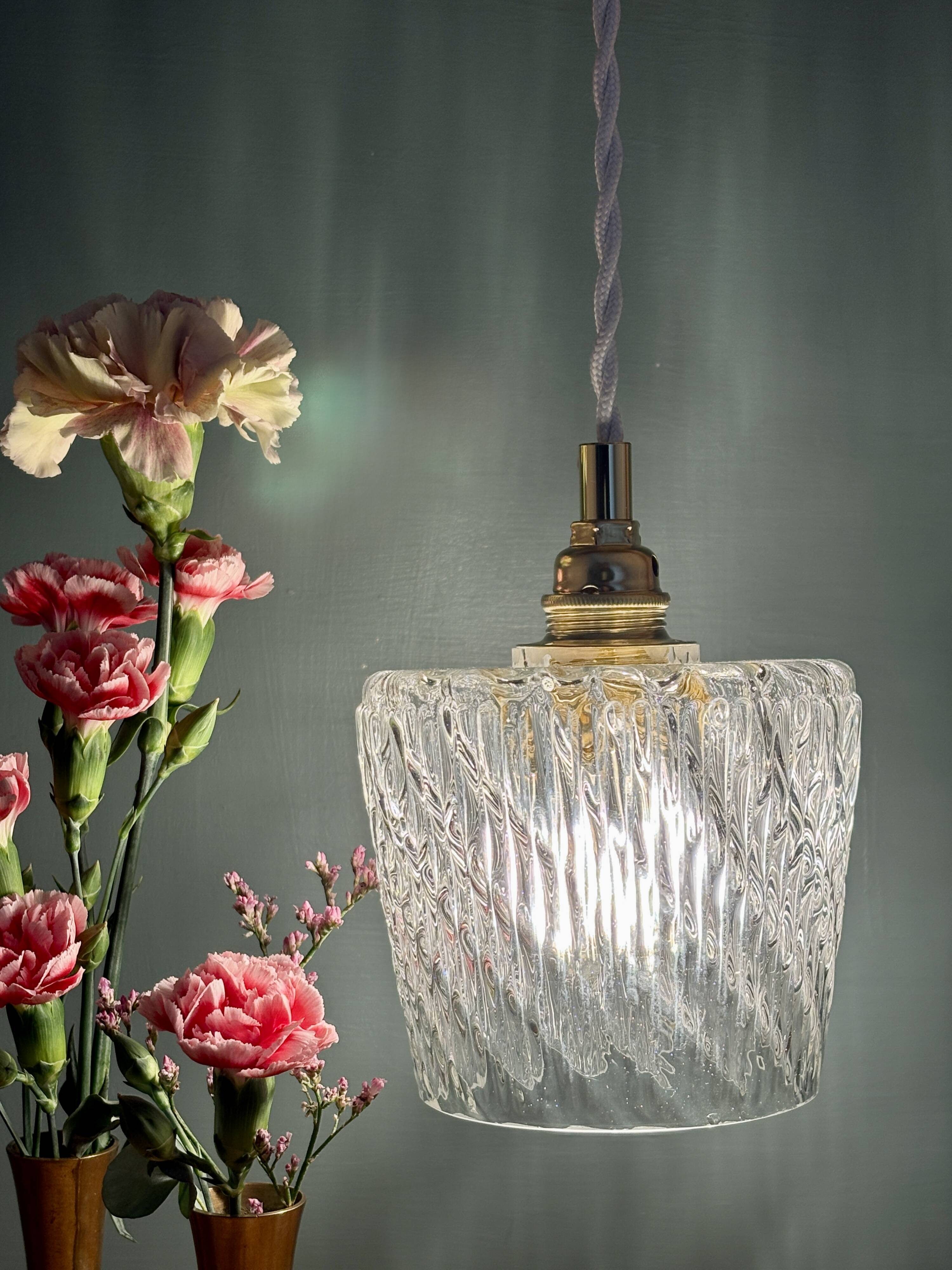 Vintage glass globe pendant light