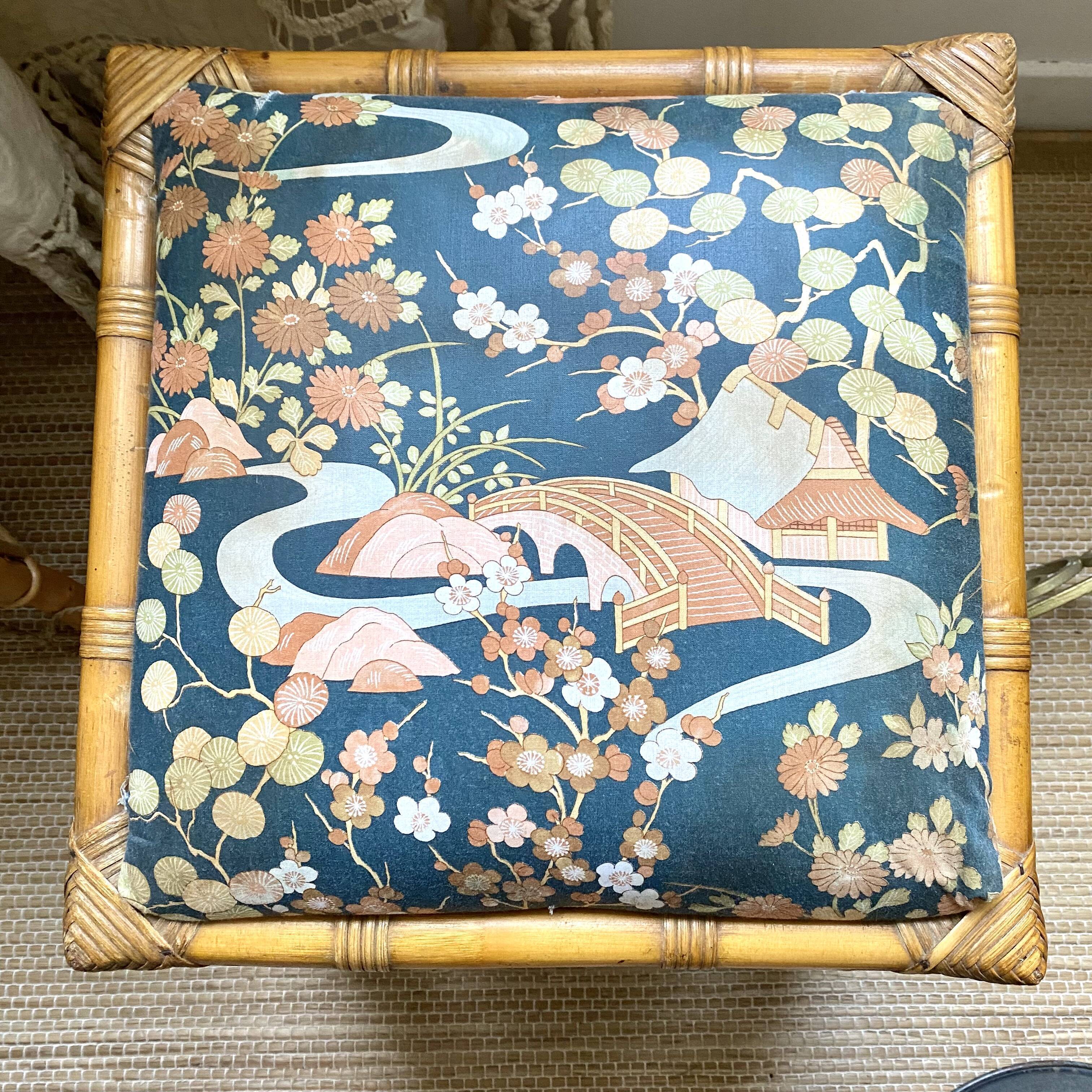 Vintage rattan stool